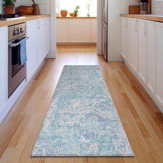 Piper Looms Mayfield Abstract AMF829 Sky Machine Washable Area Rug Runner Lifestyle Image Feature