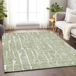 Piper Looms Mayfield Lines AMF830 Aloe Machine Washable Area Rug Lifestyle Image Feature
