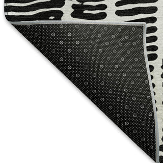 Piper Looms Mayfield Lines AMF830 Black Machine Washable Area Rug Backing Image