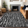 Piper Looms Mayfield Lines AMF830 Black Machine Washable Area Rug Lifestyle Image Feature