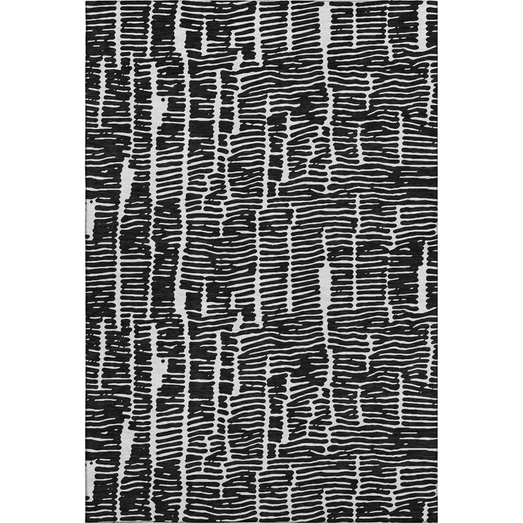 Piper Looms Mayfield Lines AMF830 Black Machine Washable Area Rug main image