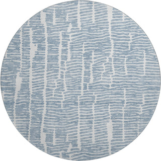 Piper Looms Mayfield Lines AMF830 Blue Machine Washable Area Rug Round Main Image