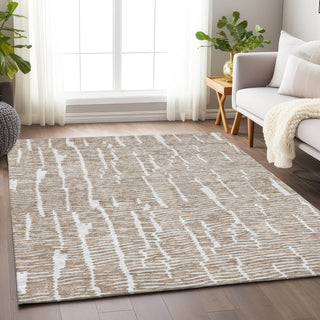 Piper Looms Mayfield Lines AMF830 Brown Machine Washable Area Rug Lifestyle Image Feature