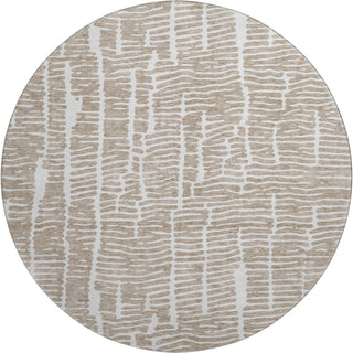 Piper Looms Mayfield Lines AMF830 Brown Machine Washable Area Rug Round Main Image