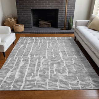 Piper Looms Mayfield Lines AMF830 Gray Machine Washable Area Rug Lifestyle Image Feature