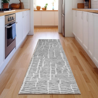 Piper Looms Mayfield Lines AMF830 Gray Machine Washable Area Rug Runner Lifestyle Image Feature