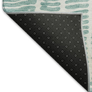 Piper Looms Mayfield Lines AMF830 Teal Machine Washable Area Rug Backing Image