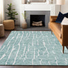 Piper Looms Mayfield Lines AMF830 Teal Machine Washable Area Rug Lifestyle Image Feature
