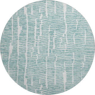 Piper Looms Mayfield Lines AMF830 Teal Machine Washable Area Rug Round Main Image