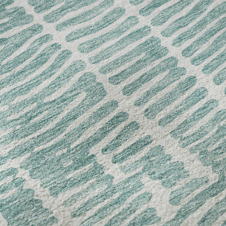 Piper Looms Mayfield Lines AMF830 Teal Machine Washable Area Rug Swatch Image