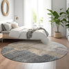 Piper Looms Mayfield Modern AMF831 Gray Machine Washable Area Rug Round Lifestyle Image Feature