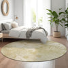 Piper Looms Mayfield Floral AMF832 Beige Machine Washable Area Rug Round Lifestyle Image Feature