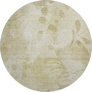 Piper Looms Mayfield Floral AMF832 Beige Machine Washable Area Rug Round Main Image