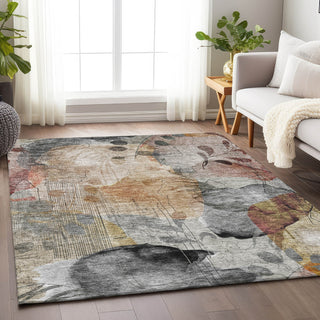 Piper Looms Mayfield Floral AMF832 Terracotta Machine Washable Area Rug Lifestyle Image Feature