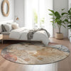 Piper Looms Mayfield Floral AMF832 Terracotta Machine Washable Area Rug Round Lifestyle Image Feature