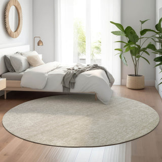 Piper Looms Mayfield Ombre AMF833 Beige Machine Washable Area Rug Round Lifestyle Image Feature