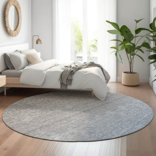 Piper Looms Mayfield Ombre AMF833 Blue Machine Washable Area Rug Round Lifestyle Image Feature