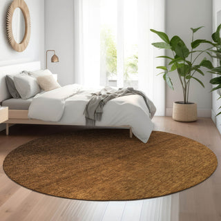 Piper Looms Mayfield Ombre AMF833 Chocolate Machine Washable Area Rug Round Lifestyle Image Feature