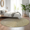 Piper Looms Mayfield Ombre AMF833 Gold Machine Washable Area Rug Round Lifestyle Image Feature