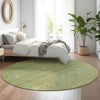 Piper Looms Mayfield Ombre AMF833 Green Machine Washable Area Rug Round Lifestyle Image Feature
