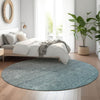 Piper Looms Mayfield Ombre AMF833 Teal Machine Washable Area Rug Round Lifestyle Image Feature