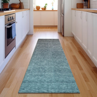 Piper Looms Mayfield Ombre AMF833 Teal Machine Washable Area Rug Runner Lifestyle Image Feature