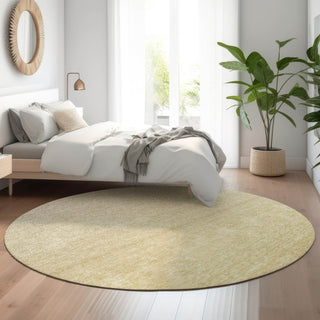 Piper Looms Mayfield Ombre AMF833 Wheat Machine Washable Area Rug Round Lifestyle Image Feature