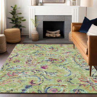 Piper Looms Mayfield Paisley AMF834 Aloe Machine Washable Area Rug Lifestyle Image Feature