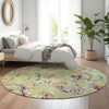 Piper Looms Mayfield Paisley AMF834 Aloe Machine Washable Area Rug Round Lifestyle Image Feature