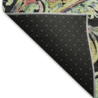 Piper Looms Mayfield Paisley AMF834 Black Machine Washable Area Rug Backing Image