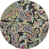 Piper Looms Mayfield Paisley AMF834 Black Machine Washable Area Rug Round Main Image