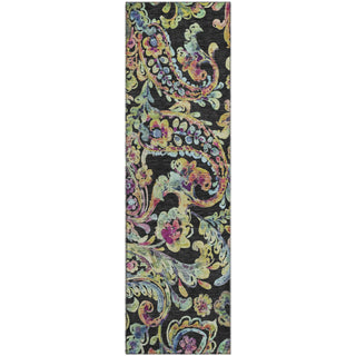 Piper Looms Mayfield Paisley AMF834 Black Machine Washable Area Rug Runner Main Image