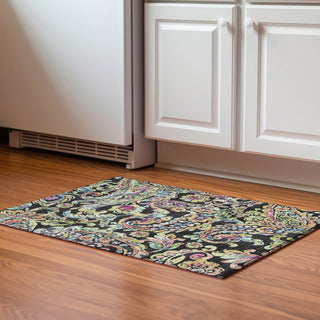 Piper Looms Mayfield Paisley AMF834 Black Machine Washable Area Rug Scatter Lifestyle Image Feature