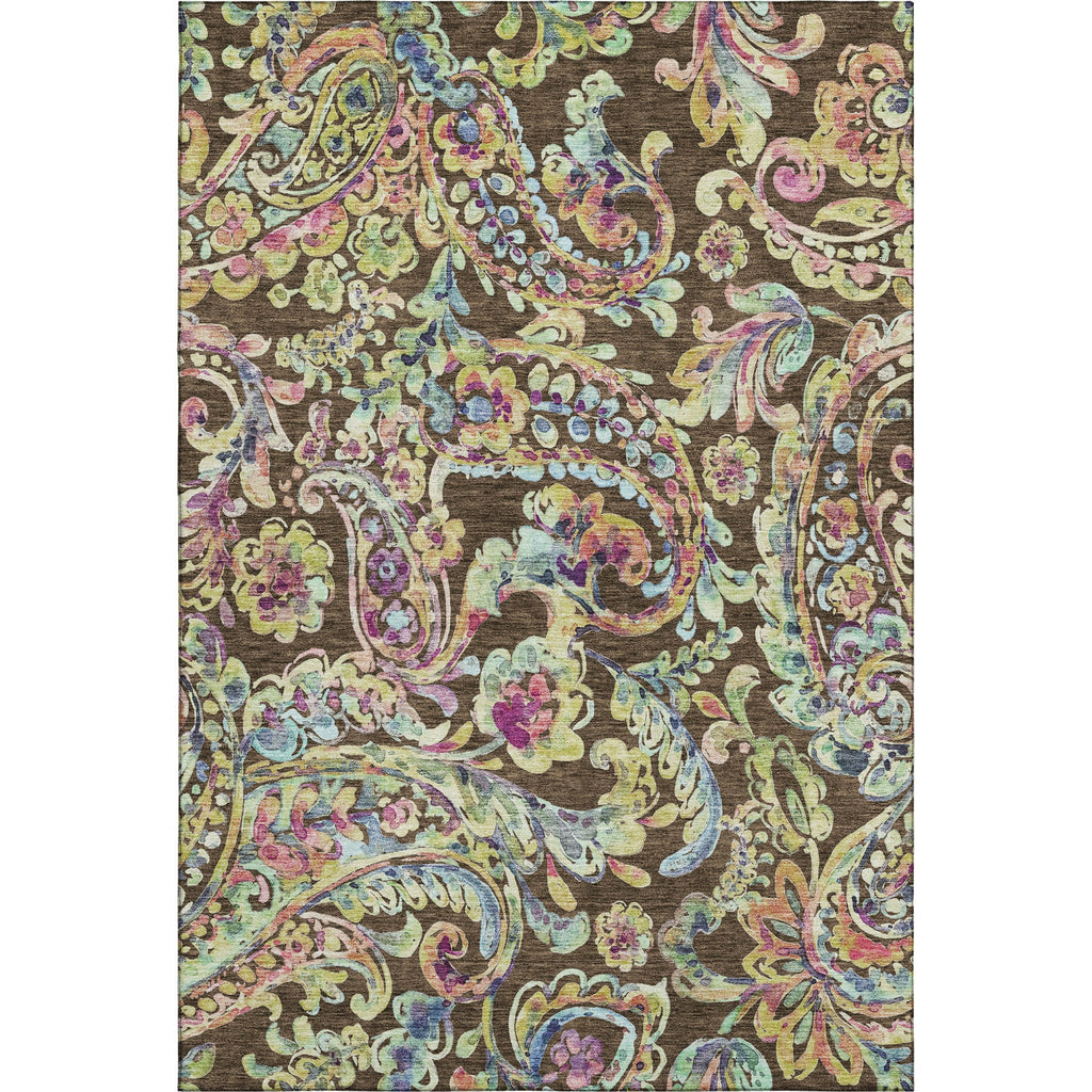 Piper Looms Mayfield Paisley AMF834 Chocolate Machine Washable Area Rug main image