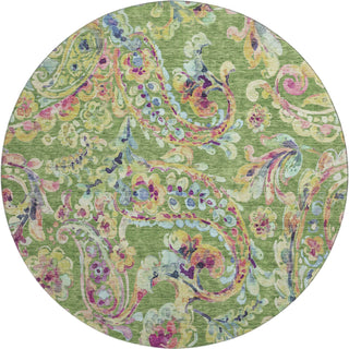 Piper Looms Mayfield Paisley AMF834 Fern Machine Washable Area Rug Round Main Image