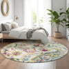 Piper Looms Mayfield Paisley AMF834 Ivory Machine Washable Area Rug Round Lifestyle Image Feature