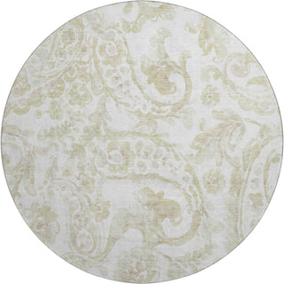 Piper Looms Mayfield Paisley AMF835 Beige Machine Washable Area Rug Round Main Image