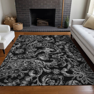 Piper Looms Mayfield Paisley AMF835 Black Machine Washable Area Rug Lifestyle Image Feature