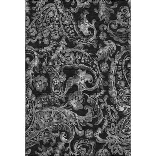 Piper Looms Mayfield Paisley AMF835 Black Machine Washable Area Rug main image