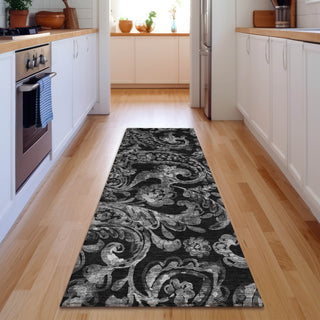 Piper Looms Mayfield Paisley AMF835 Black Machine Washable Area Rug Runner Lifestyle Image Feature