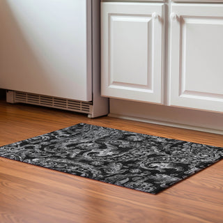 Piper Looms Mayfield Paisley AMF835 Black Machine Washable Area Rug Scatter Lifestyle Image Feature