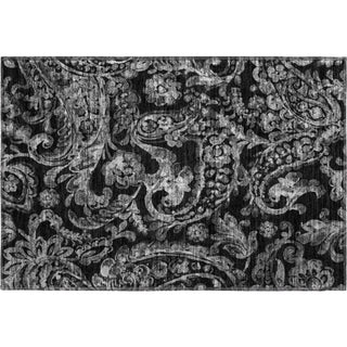 Piper Looms Mayfield Paisley AMF835 Black Machine Washable Area Rug Scatter Main Image