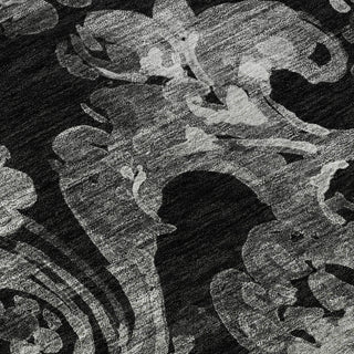 Piper Looms Mayfield Paisley AMF835 Black Machine Washable Area Rug Swatch Image