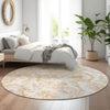 Piper Looms Mayfield Paisley AMF835 Coral Machine Washable Area Rug Round Lifestyle Image Feature