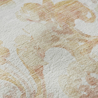 Piper Looms Mayfield Paisley AMF835 Coral Machine Washable Area Rug Swatch Image