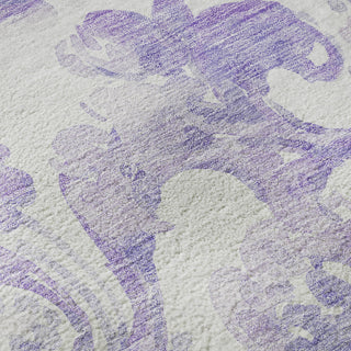 Piper Looms Mayfield Paisley AMF835 Lavender Machine Washable Area Rug Swatch Image