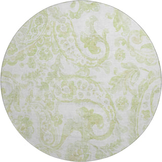 Piper Looms Mayfield Paisley AMF835 Sage Machine Washable Area Rug Round Main Image