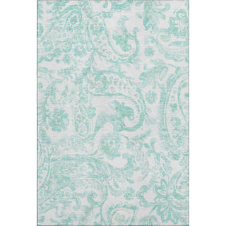 Piper Looms Mayfield Paisley AMF835 Turquoise Machine Washable Area Rug main image