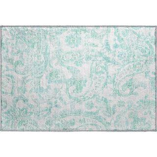Piper Looms Mayfield Paisley AMF835 Turquoise Machine Washable Area Rug Scatter Main Image