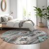 Piper Looms Mayfield Southwest AMF836 Brown Machine Washable Area Rug Round Lifestyle Image Feature
